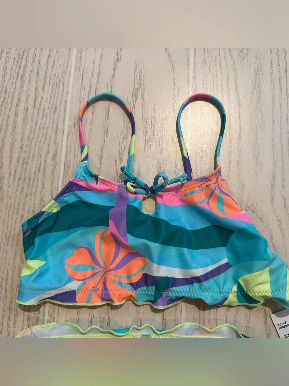 Breaking Waves Girls 8 Tropical Floral‎ 2 Piece Bikini Swimsuit NWT UPF 50+